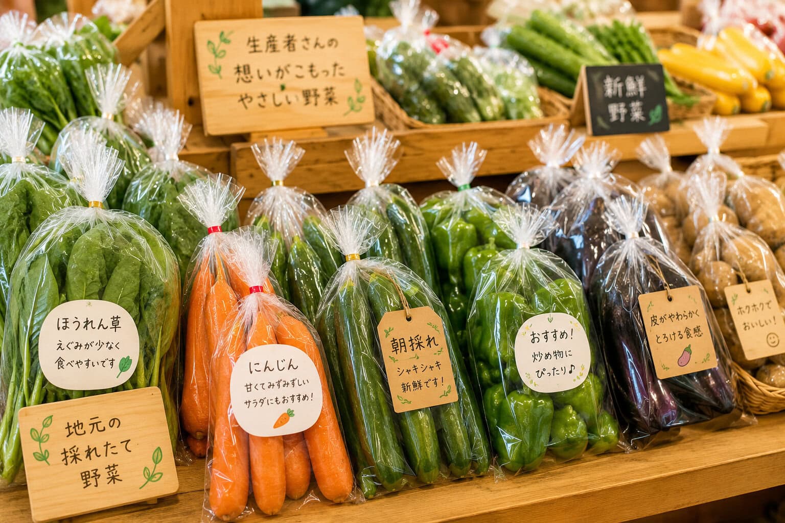 直売所で選ばれる商品の魅せ方|袋詰め・タグで生産者買いにつなげる